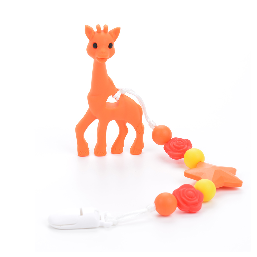 Giraffe Baby Pacifier Teething Clip